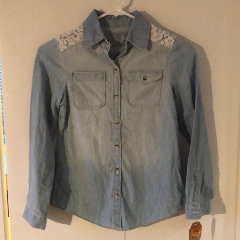 NWT Mudd Denim Top Girls 7/8